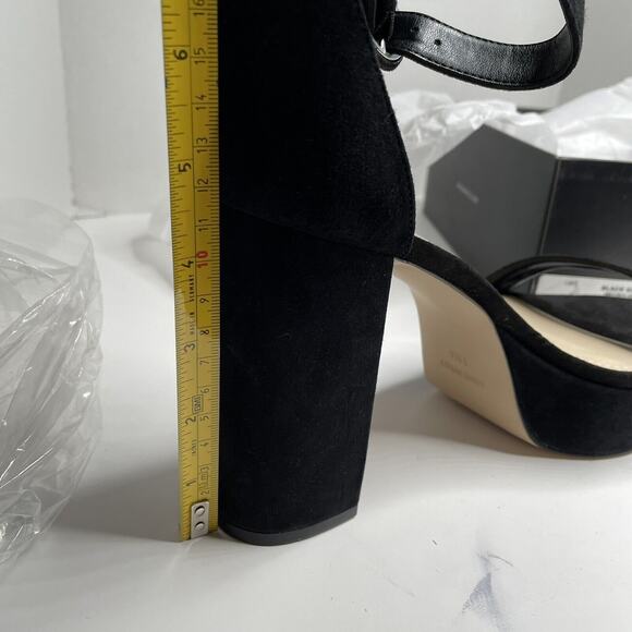 Nine West Rebeka Black Suede Platform Ankle Strap Heels NIB Size 11 - Picture 7 of 9